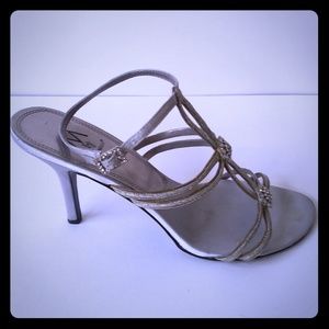 Silver jeweled sandals
